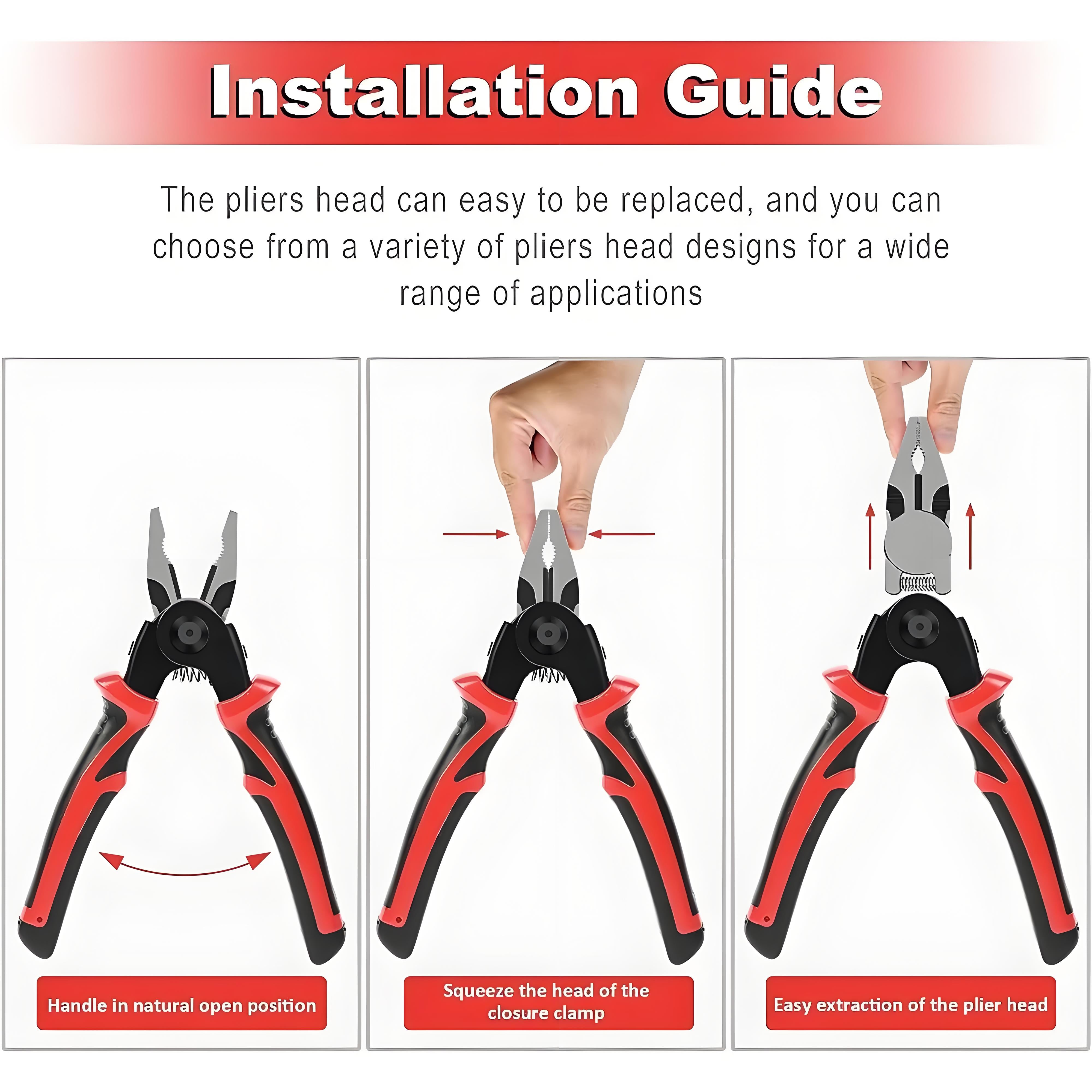 5 in 1 Multi-tool Pliers Set Quick Change Plier Head Set