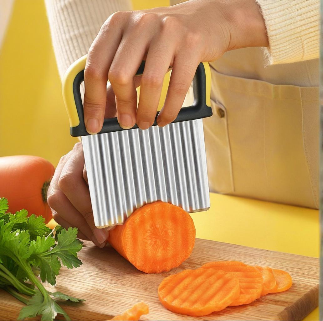 🔪 Wave Cut Magic – French Fries & Veggie Crinkle Cutter
